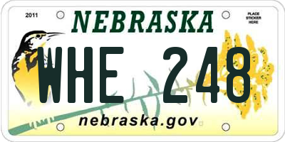 NE license plate WHE248