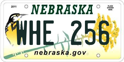 NE license plate WHE256