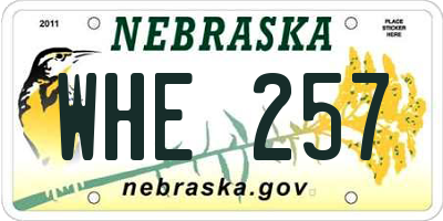 NE license plate WHE257