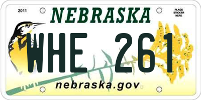NE license plate WHE261