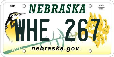 NE license plate WHE267