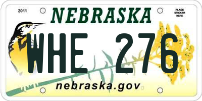 NE license plate WHE276