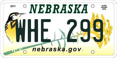 NE license plate WHE299