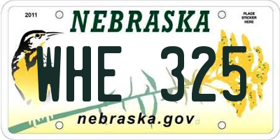 NE license plate WHE325