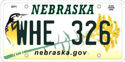 NE license plate WHE326