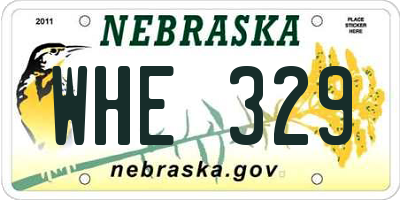 NE license plate WHE329