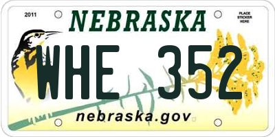 NE license plate WHE352