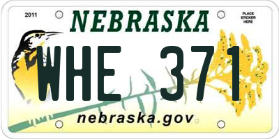NE license plate WHE371