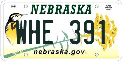 NE license plate WHE391