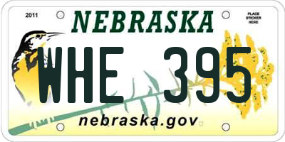 NE license plate WHE395