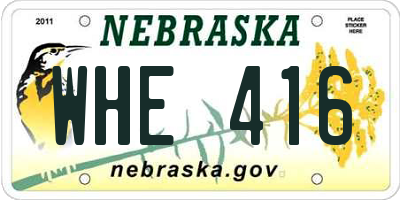 NE license plate WHE416