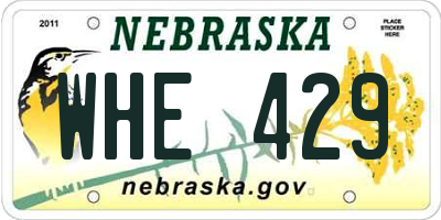 NE license plate WHE429