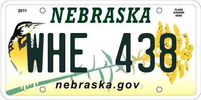 NE license plate WHE438