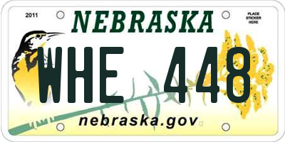 NE license plate WHE448