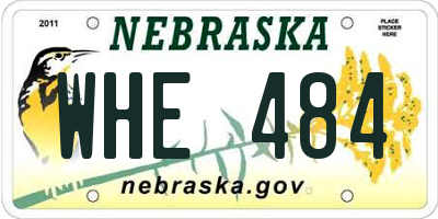 NE license plate WHE484