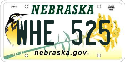 NE license plate WHE525