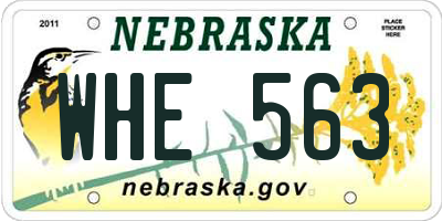 NE license plate WHE563