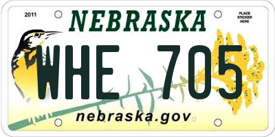 NE license plate WHE705