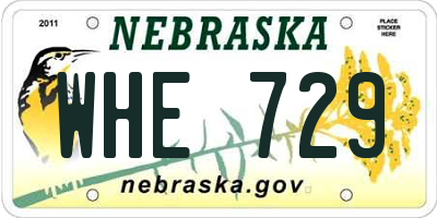 NE license plate WHE729