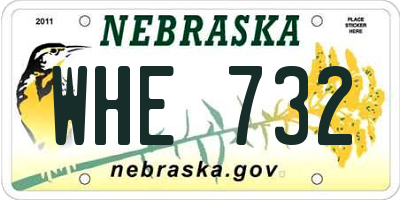 NE license plate WHE732