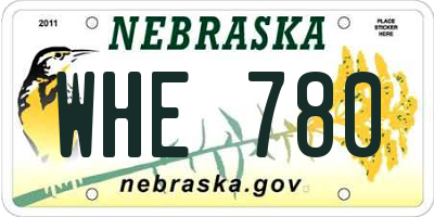 NE license plate WHE780