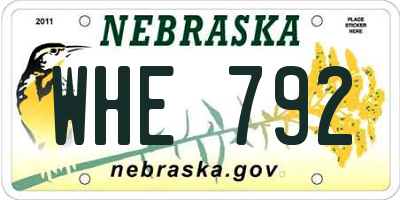 NE license plate WHE792