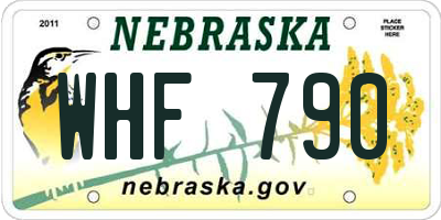 NE license plate WHF790