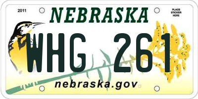 NE license plate WHG261