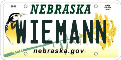 NE license plate WIEMANN