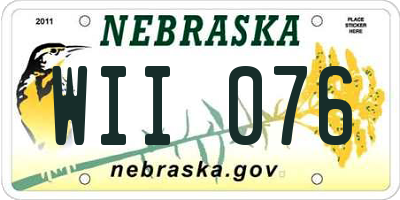 NE license plate WII076