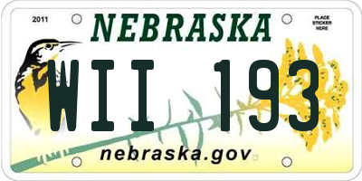 NE license plate WII193