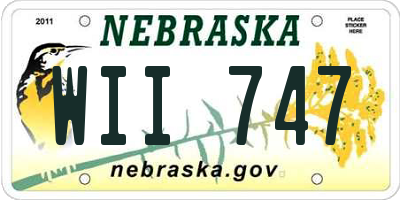 NE license plate WII747