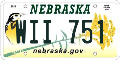 NE license plate WII751