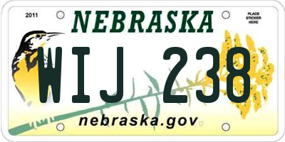 NE license plate WIJ238