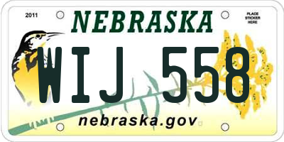 NE license plate WIJ558