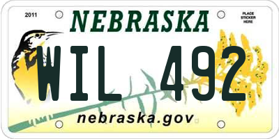 NE license plate WIL492