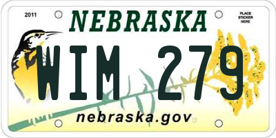 NE license plate WIM279