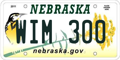 NE license plate WIM300