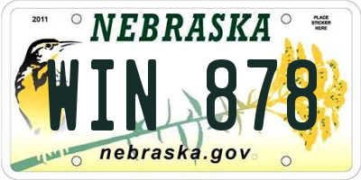 NE license plate WIN878