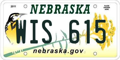 NE license plate WIS615