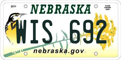 NE license plate WIS692