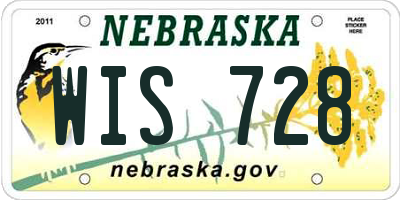 NE license plate WIS728