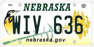 NE license plate WIV636