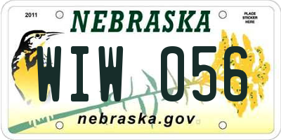 NE license plate WIW056
