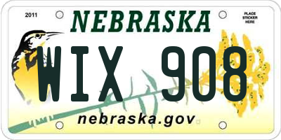NE license plate WIX908