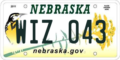 NE license plate WIZ043