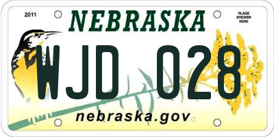 NE license plate WJD028