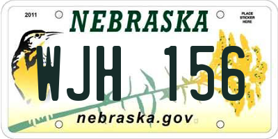 NE license plate WJH156