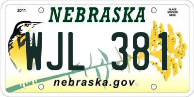 NE license plate WJL381