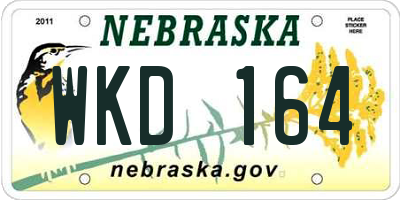 NE license plate WKD164